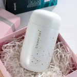 Termospudel Starry Sky Mini v&auml;ikese mahutavusega lekkekindel kohvikruus 304 roostevabast terasest vaakumkolb 200 ml termopudel 200ML valge