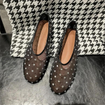 Luksuslik Sillerdav Kivist V&otilde;rk-Korterid Naistele Suvine Mood Kerged Hingavad Mules Loafers Elegantsus Mugavus Baleriinad 35 must