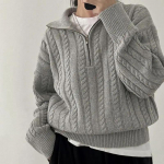 S&uuml;gis ja Talv Paks Kootud &Uuml;laosa Poollukuga Kampsunid Naiste Vintage Keerutatud Kudumiga L&uuml;hike Pullover Vabaaja Mujer Pikkade Varrukatega Topid XS