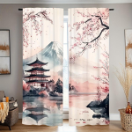 2 tk Jaapani Sakura Fuji Kardinat magamistuppa elutuppa kontorisse kodu kaunistamiseks vardatasku disain 100*130 Rod Pocket 1pcs white
