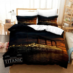 Titanic Voodipesu Komplekt &Uuml;he- ja Kahekohaline Poistele T&uuml;drukutele Kingitus Tekk Kodutekstiili Armastajale Jack Ja Rose Romantiline Tekikott AU Single(140*210cm)3pcs