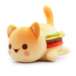 Aphmau Meows Kassi pehmem&auml;nguasi Pehme Meemeow t&auml;idisega s&otilde;&otilde;rikukass pehmem&auml;nguasi Kawaii kartulipriimssi juustuburgeri toidunukk J&otilde;ulukingitused black