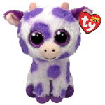 TY Beanie Boo Ethel - T&auml;piline Lilla Lehm - 6 tolli gray