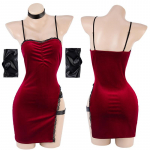Film Salateenistus Spioon Ada Wong Cosplay Kleit Hommikumantlid Seksikas punane pits Cheongsami pesu varustus Halloweeni kost&uuml;&uuml;m One Size