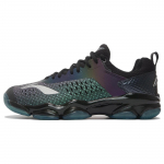 Li Ning Sonic Boom 1.0 Gradient Cushioning Slip Resistant Abrasion Resistant Low top Badminton Shoes Men's Black Blue AYZN009-16 39