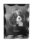 Cavalier King Charles Spaniel - crystal with a picture of a dog, glass statuette with a picture, unique frame with a picture from Art-Dog brand puhas