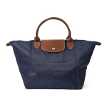 Longchamp Le Pliage Original Kokkupandav Suure Mahutavusega &Uuml;hev&auml;rviline Taaskasutatud Pol&uuml;amiidist L&otilde;uend ja Veisenahast Pelmeenikujuline T&otilde;mblukuga Kotike Keskmine 1623089P68 Sea Blue