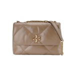 Tory Burch Kira Double T Metallist Aktsentidega Teemantmustriga Napa Nahast K&auml;e- Crossbody &Otilde;lakott V&auml;ike Naiste k&auml;ekotid Hall Pruun Tamm 154706-250 Basic Set (Bag+Dust Bag)