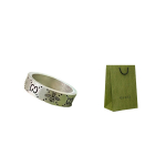 Gucci Double G Seeria Mesilase Graveeritud Double G Logo 925 H&otilde;bedast S&otilde;rmus Unisex s&otilde;rmus 728389J84000728 Dust Bag+Box (Random Color),12