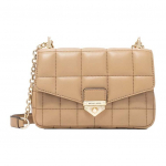 Michael Kors MK Soho tepitud klapiga Commuter &uuml;hev&auml;rviline lambanahast &otilde;lakott naistele, kameelhall 30H0G1SL1T-222 Basic Set (Bag+Dust Bag)