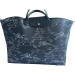 Longchamp Le Pliage Logo Prindiga Reguleeritav Eemaldatav Puuvillane Reisikott Naiste kotid Tumesinine 1624HEL006 Basic Set (Bag)