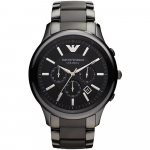 Emporio Armani Renato XLarge Must Keraamiline Must Meeste Kvarts Kronograaf K&auml;ekell AR1451 must