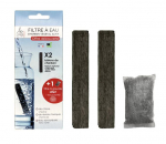 Pack d&eacute;couverte 2 b&acirc;tons de charbons filtres &agrave; eau naturels + 1 filtre &agrave; gourde OFFERT
