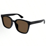Gucci GG1346SK 005 &Uuml;legabariidilised Ruudukujulised P&auml;ikeseprillid - L&auml;ikiv Must & Pruunid Klaasid black