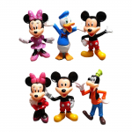 TREXORA Disney multikakujude komplekt 6 tk, Hiirekuningas, Hiirekuninganna, Pardipoiss Donald, Lollakas, PVC kujukesed, 5,5-5,7 cm, Mitmev&auml;rviline