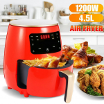 4,5L Airfryer &Otilde;livaba Tervisefrit&uuml;&uuml;r 1200W Kodune Multifunktsionaalne Smart Touch LCD Deep Airfryer Pizzafrit&uuml;&uuml;r friikartulite jaoks punane