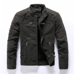 Meeste PU Pilot nahast mootorratta jope Meeste moodne jope 2XL armee roheline v&auml;rv
