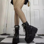 Mood Naiste Saapad Platvorm K&otilde;rged Kiilkontsad 2024 S&uuml;gis Talv UusPunk Halloween N&otilde;id Cosplay Naiste Saapad Gooti Botas De Mujer 2024 35 must