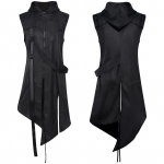 Meeste Varrukateta Lahtine Kapuutsiga Gooti Rock Must Vest Kenad Lavaesinemise Kost&uuml;&uuml;m Cosplay S