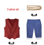 One Piece Luffy Live-Action Cosplay Kost&uuml;&uuml;m T&auml;iskasvanutele & Lastele Size XL brown