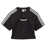 adidas Originals Naiste Avadega Cali T-s&auml;rk Kaheosaline L&uuml;hikeste Varrukatega Top Must Valge Naistele JD0042 XS