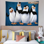 Armsad Pingviinid Madagaskarilt Multikas Prinditud Suur Seinakate Kunst Sci-Fi Tuba Kodu Dekoor Tekk 150x200cm(60x80in)
