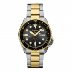 SEIKO seiko5 100 meetrit veekindel Automaatne Terasest rihm 42,5 mm meeste k&auml;ekell must sihverplaat SRPK22 must