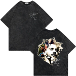 Vintage Pesu J Cole The Fall Off Tour Tr&uuml;kitud T-s&auml;rk Meestele Naistele Hip Hop Mood T-s&auml;rk Suvine Vabaaja L&otilde;tv Puuvillane T-s&auml;rk M black