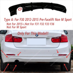 Sobib BMW F30 2012-2015 Pre-Lci mitte M Sport MP ABS tagumise kaitseraua difuusori valantsi lipukatte jaoks 318i 318d 320i 320d p&otilde;hilised kerekomplektid 12-15 Pre-Lci