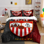 Sevilla FC Logo Voodipesukomplekt Voodipesu Tekikoti komplekt Tekikott Padjap&uuml;&uuml;rid (1 * Tekikott 2 * Padjap&uuml;&uuml;ri, ilma tekita) 135x200cm
