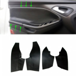 Pehme mikrofiiber nahast uksepaneeli kate Ford Focus 2014 2015 2016 2017 2018 jaoks Auto siseukse paneeli k&auml;etoe kate Nahast viimistlus Front Black-red