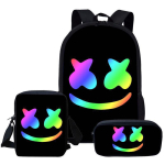 Marshmallow Elektrooniline Heli Marshmello Koolikott G&uuml;mnaasiumi &Otilde;pilase Seljakott L&otilde;unakarp Kolmeosaline Komplekt 17inch school bag
