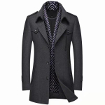 Meeste talvevillane mantel Meeste vabaaja &uuml;hev&auml;rviline villane mantel. XXXXL black