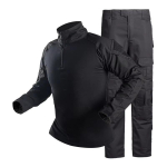 Meeste Taktikaline Lahinguvormi Komplekt Pikkade Varrukatega Camo Konnasuit ACU Treening Airsoft Paintball S&uuml;gis XXXL must