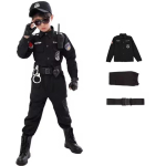 SWAT Laste Halloweeni Politseiniku Cosplay Kost&uuml;&uuml;mid Laste Karnevali Politseivorm 110-160cm Poiste S&otilde;jav&auml;elased Politseinikud S&otilde;dur 7 tk/komplekti Kids 110CM black