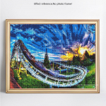 DIY teemantmaal Scenic t&auml;isring puur Tikand Teemantmosaiik Rhinestone pilt 20X30