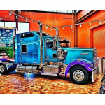 Teemantmaaling &uuml;mmargune teemantmosaiik, sinine veoauto Teemanttikandid Maaliline pilt kividest 20X30CM