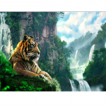 Teemanttikandid maalid Ristpistekomplektid Seina mosaiik Tiger of the Mountain Metsakodu kujundus 20X30CM