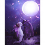 5D DIY Teemanttikandid Teemantmaaling Purpurne Kassi Ristpistes Kodukaunistus Kingitus Loomade N&auml;put&ouml;&ouml; 20X30CM