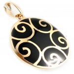 Les Tr&eacute;sors De Lily [B8820] - Pendentif Plaqu&eacute; Or 'Alexandrie' Noir Dor&eacute; kuld