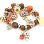 Les Tr&eacute;sors De Lily [C5294] - Bracelet Cr&eacute;ateur 'Babouchka' Orange Marron oranž