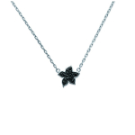 Les Tr&eacute;sors De Lily [I8092] - Collier Argent 'Romy' fleur noir blanc (rhodi&eacute;) - 11x12 mm must