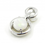 Les Tr&eacute;sors De Lily [I8907] - K&auml;sit&ouml;&ouml;na valmistatud h&otilde;bedast ripats  Goddess Opal  h&otilde;bevalge (roodiumiga kaetud) - 10 mm valge