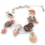 NOA [J5367] - Bracelet Cr&eacute;ateur 'Joyeux No&euml;l' chocolat pruun