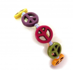 Les Tr&eacute;sors De Lily [J8562] - Bracelet ethnique 'Peace' tutti frutti mitmev&auml;rviline