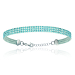 Les Tr&eacute;sors De Lily [L0469] - Bracelet Argent 'Sissi' bleu (cristal) - 5 mm sinine