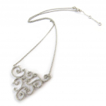 Les Tr&eacute;sors De Lily [N8285] - Collier Argent 'Scarlett' blanc (rhodi&eacute;) - 40x30 mm h&otilde;be