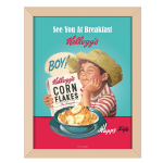 Kellogg's [Q1696] - Puidust pildiraam  Kellogg's  t&uuml;rkiissinine beež (Corn Flakes) - 44x34x1 cm t&uuml;rkiissinine