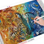 5d teemantmaal t&auml;ispuuritud ruudukujuline sebra tikandid teemantmosaiik m&uuml;&uuml;k loomade kodukaunistus Full Round 20X30CM