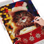 Teemantmaal 5D DIY kassi kivipilt Teemanttikandid Ristpistes Loomade j&otilde;ulukaunistus Full Round (20X30CM)